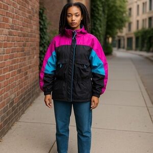 Columbia Jacket Women’s Size Medium Vintage Purple Black Blue Snow Winter